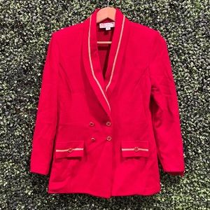 St. John Collection Red Blazer with Gold Trim